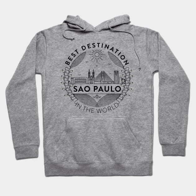 Sao Paulo Minimal Badge Design Hoodie by kursatunsal